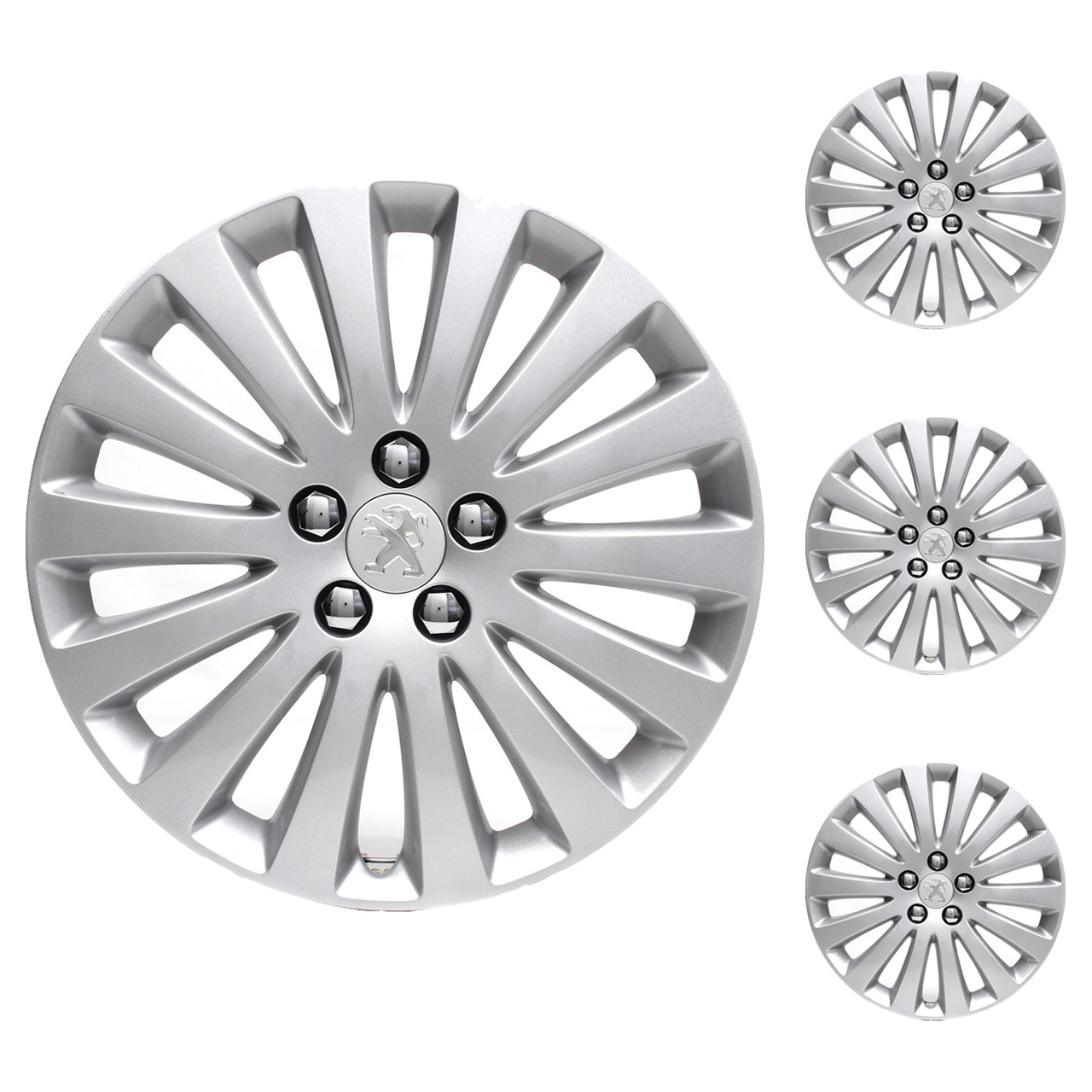 4x ORIGINAL Peugeot hubcap wheel cover GRAY 16 inch KEREN 5416.T3