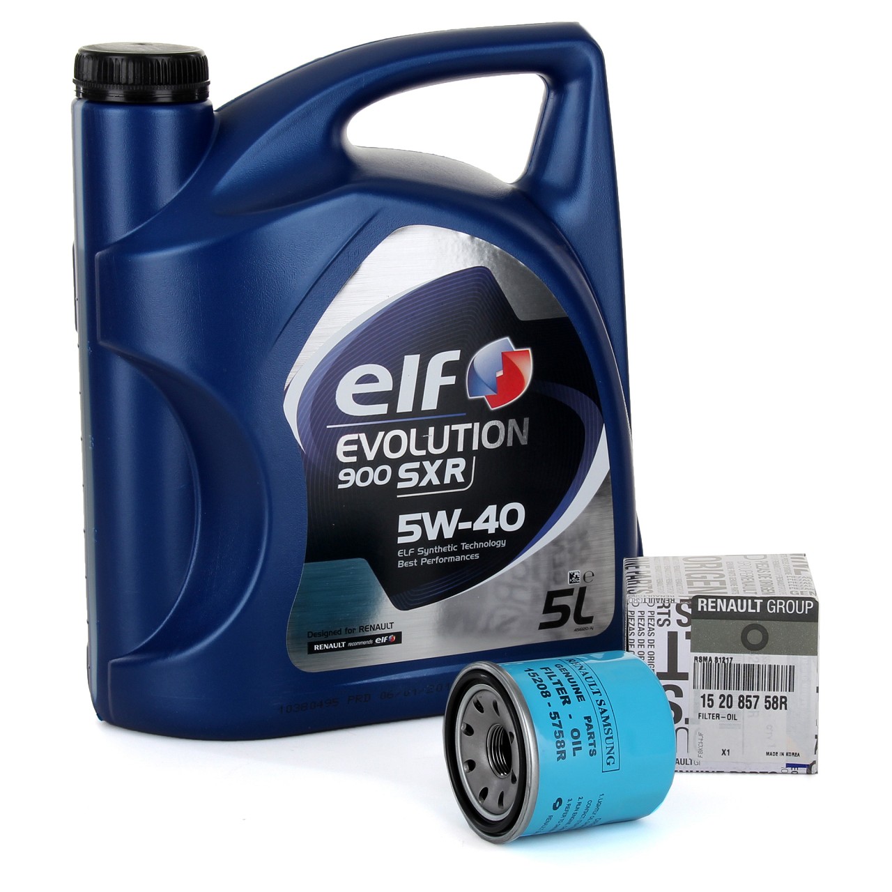 5L elf Evolution 900 SXR 5W-40 Motoröl + ORIGINAL Renault Ölfilter 152085758R
