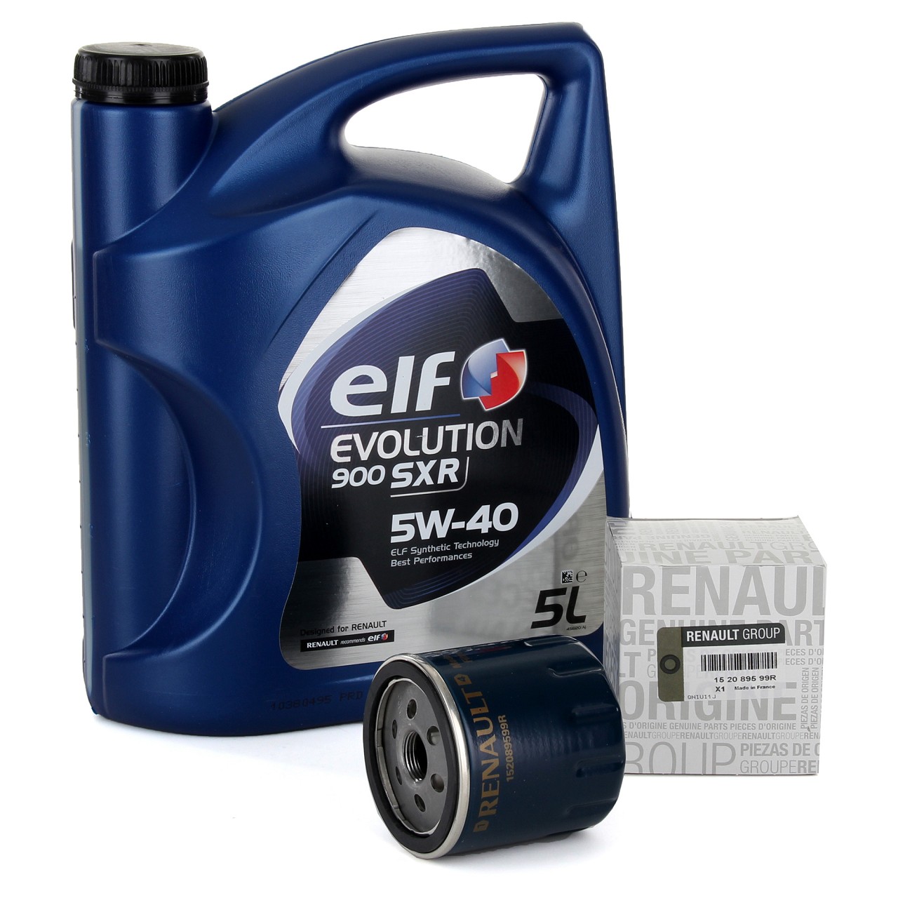 5L elf Evolution 900 SXR 5W-40 Motoröl + ORIGINAL Renault Ölfilter 152089599R