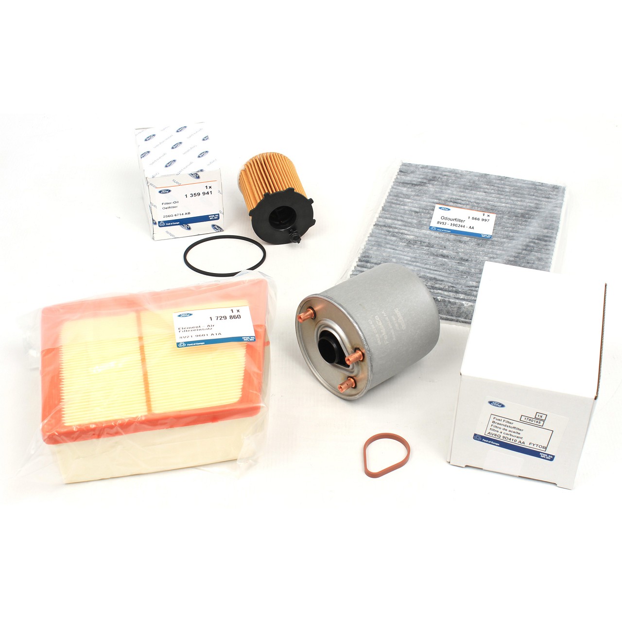 ORIGINAL Ford inspection kit, 4 pieces. B-Max Fiesta 6 Ecosport Transit Courier 1.4-1.6 TDCi