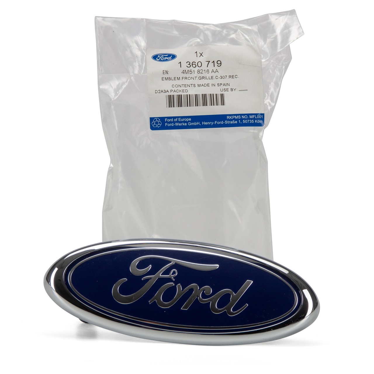 ORIGINAL Ford Emblem Zeichen Kühlergrill Focus II Kuga Mondeo III vorne 1360719