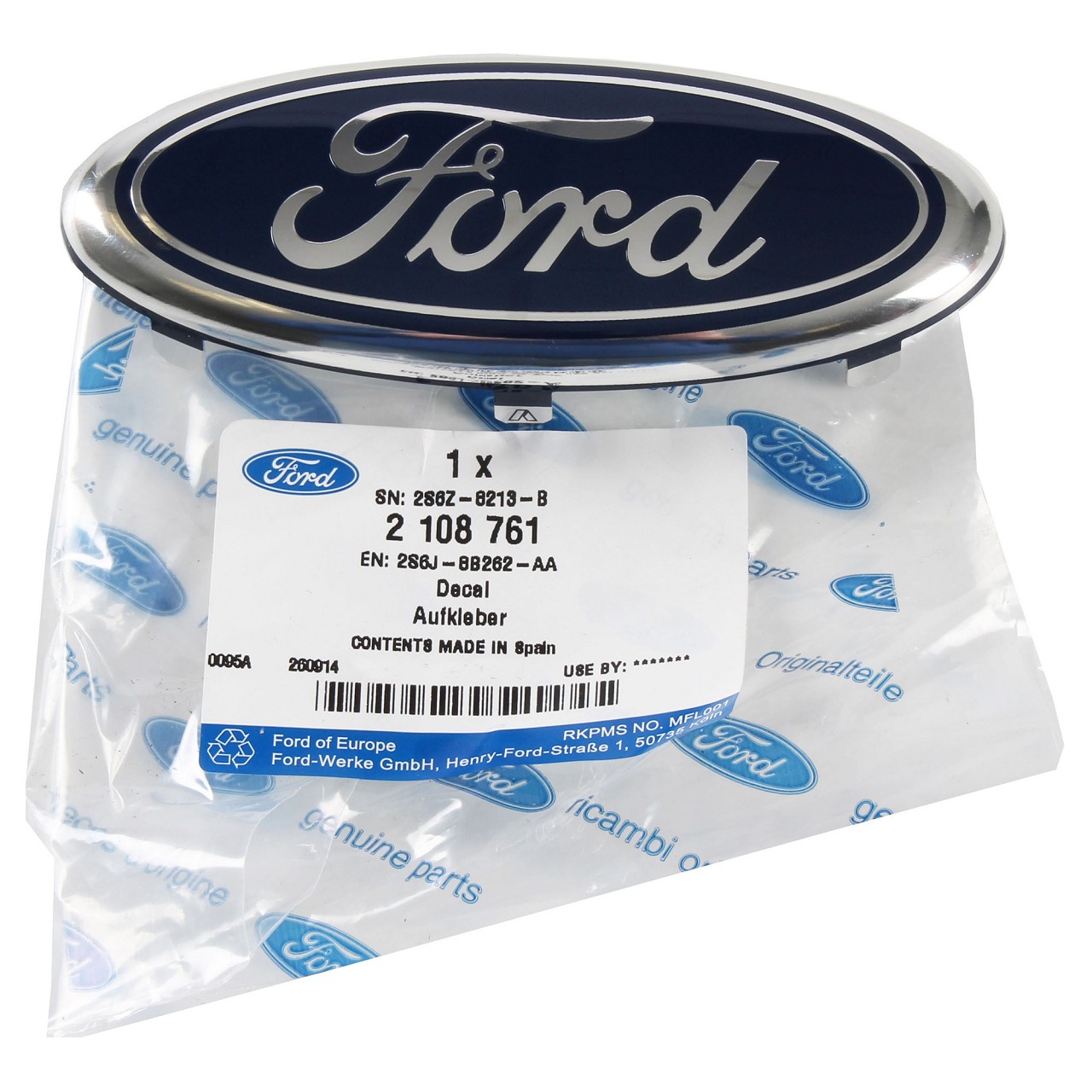 ORIGINAL Ford Emblem Logo Plakette Kühlergrill Fiesta 5 MK5 vorne 2108761