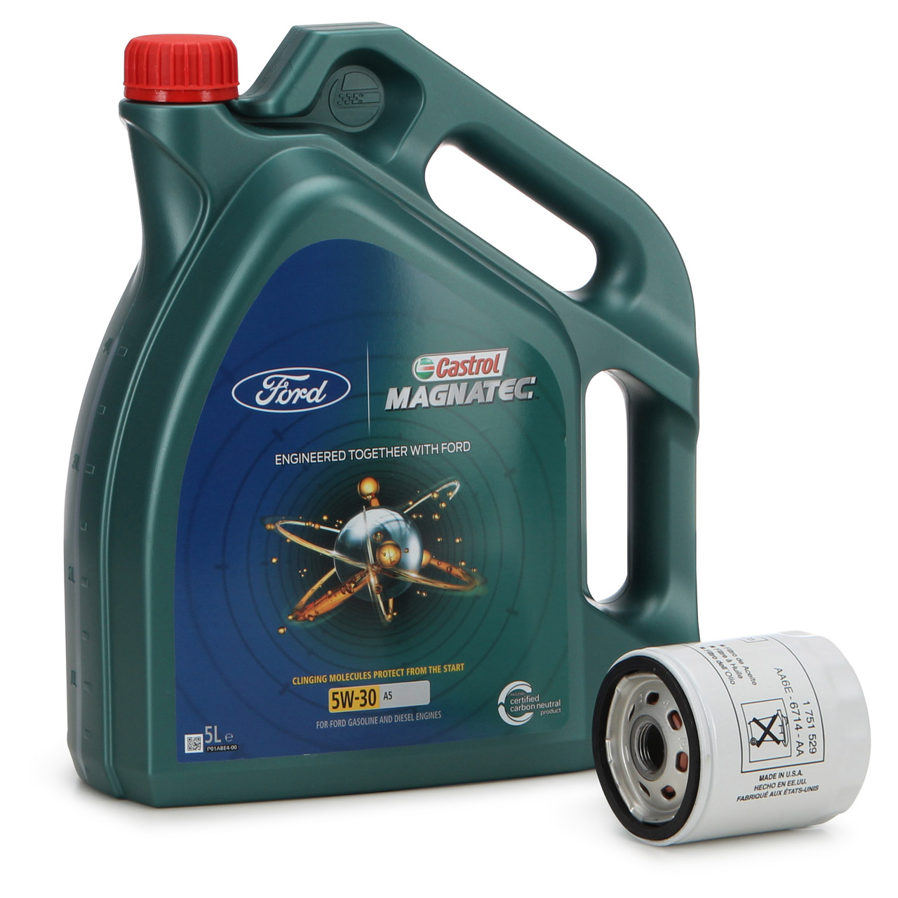 ORIGINAL Ford CASTROL Magnatec Professional A5 5W30 5 Liter + Ölfilter 1751529