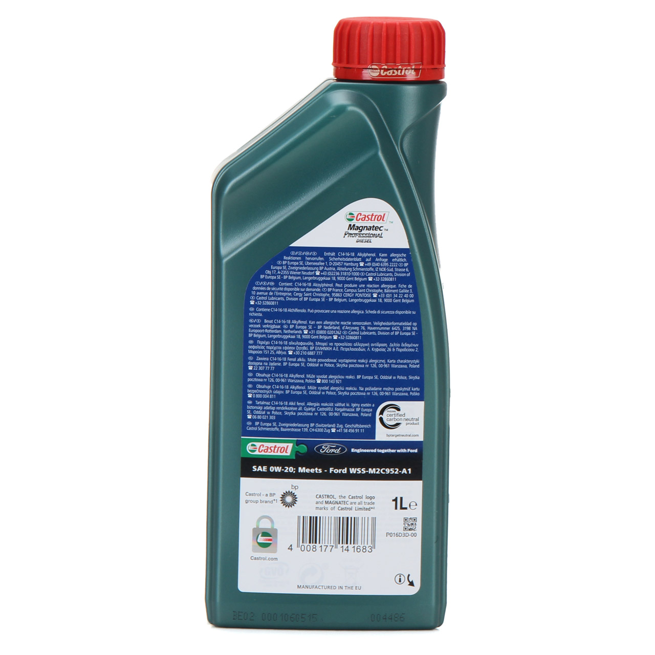 1L 1 Liter ORIGINAL Ford CASTROL MAGNATEC DIESEL 0W-20 WSS-M2C952-A1 15D5EB