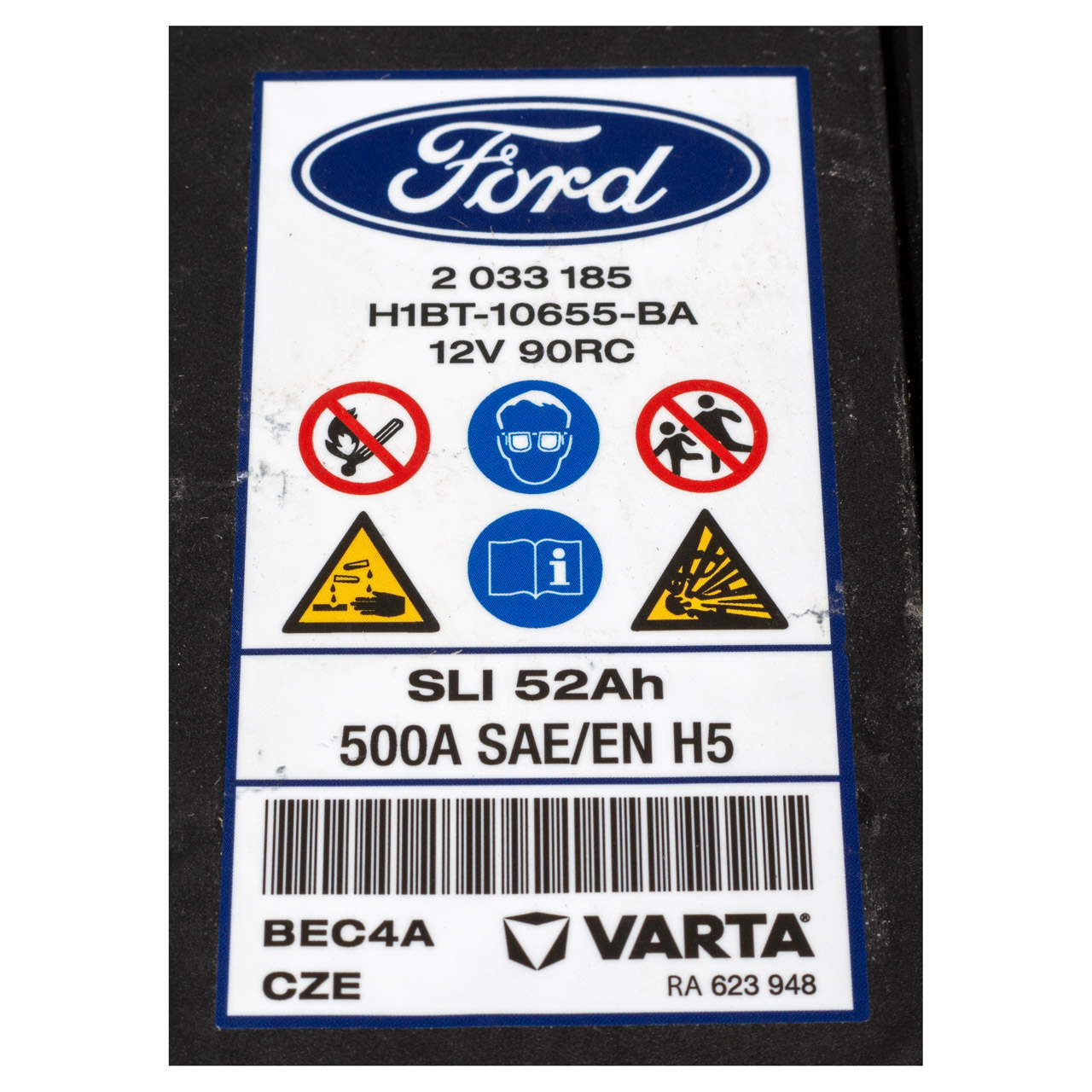 ORIGINAL Ford Autobatterie Batterie Starterbatterie 12V 52Ah 500A 2033185