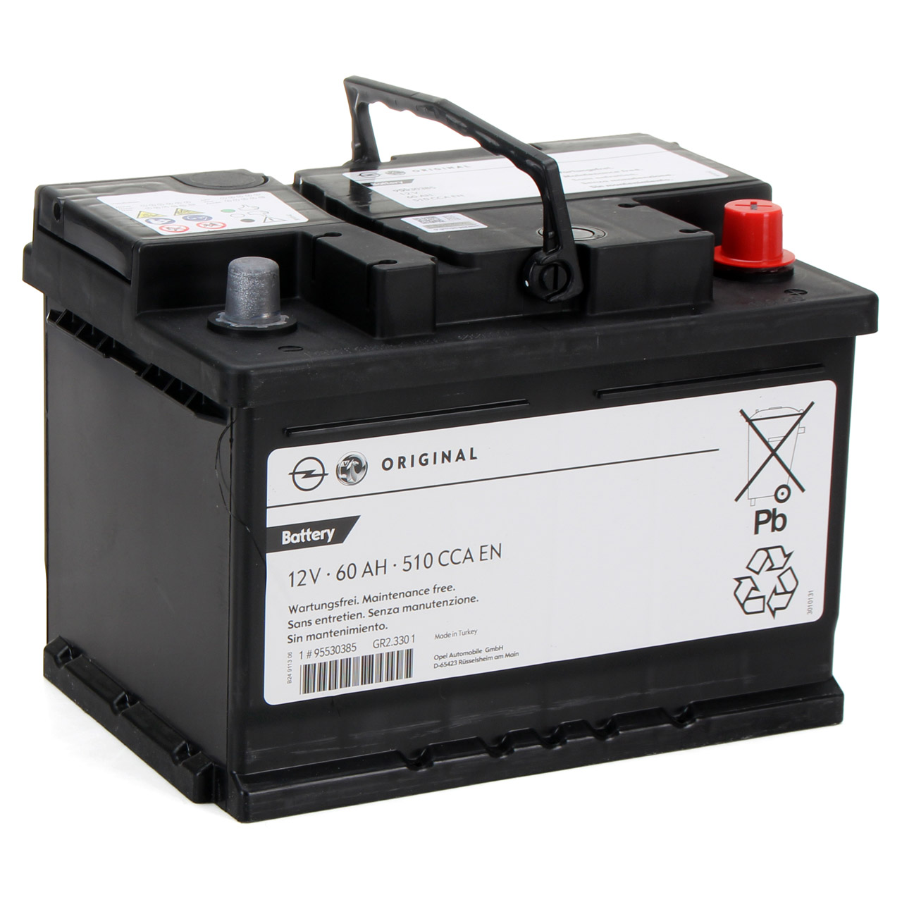 ORIGINAL Opel Autobatterie Starterbatterie 12V 60Ah 510 CCA EN 95523432 B-WARE