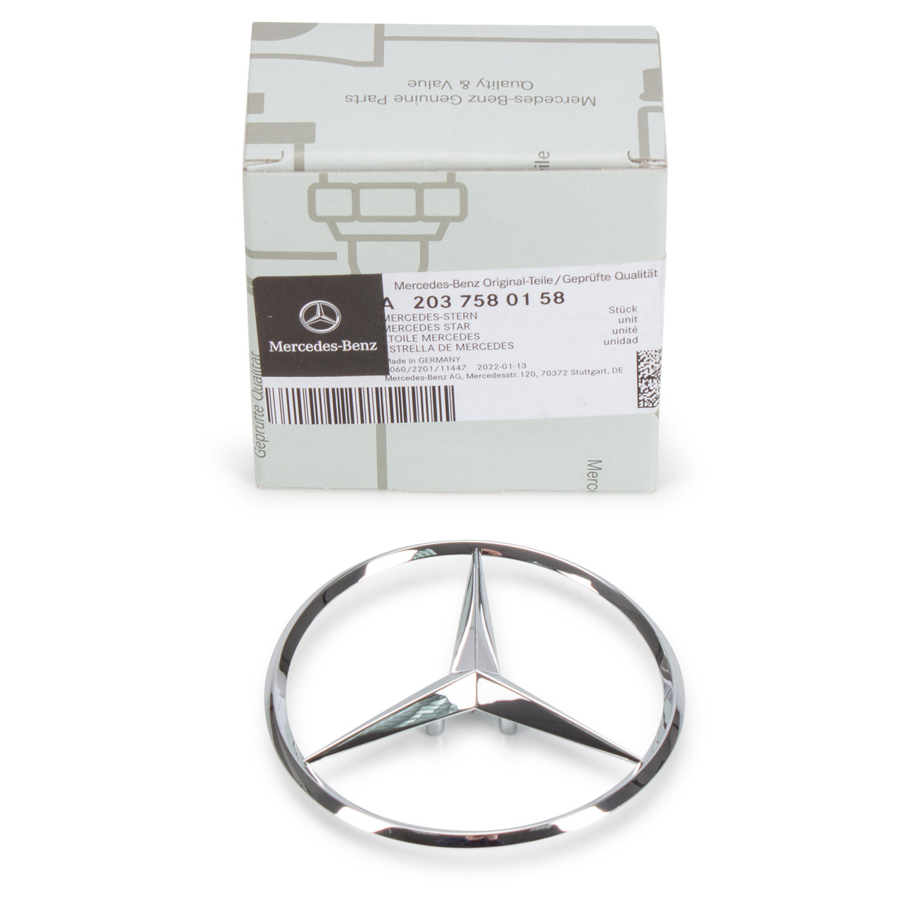 ORIGINAL Mercedes-Benz Emblem Heckklappe W202 W203 CL203 S202 S203 hinten 2037580158
