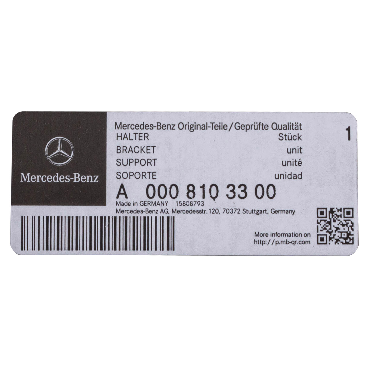 ORIGINAL Mercedes-Benz Basisträger Adapter Style & Travel Equipment schwarz 0008103300