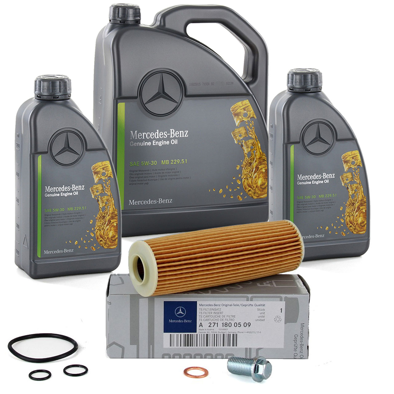ORIGINAL Mercedes-Benz ÖL Motoröl 5W30 MB 229.51 7 Liter + Ölfilter 2711800509
