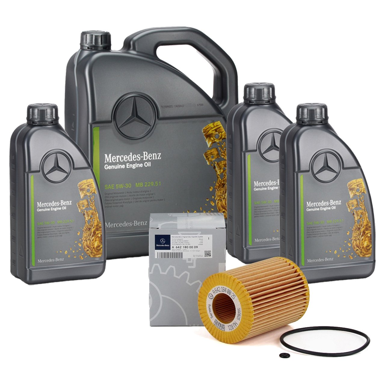 8 Liter ORIGINAL Mercedes-Benz ÖL Motoröl 5W30 MB 229.51 + Ölfilter 6421800009