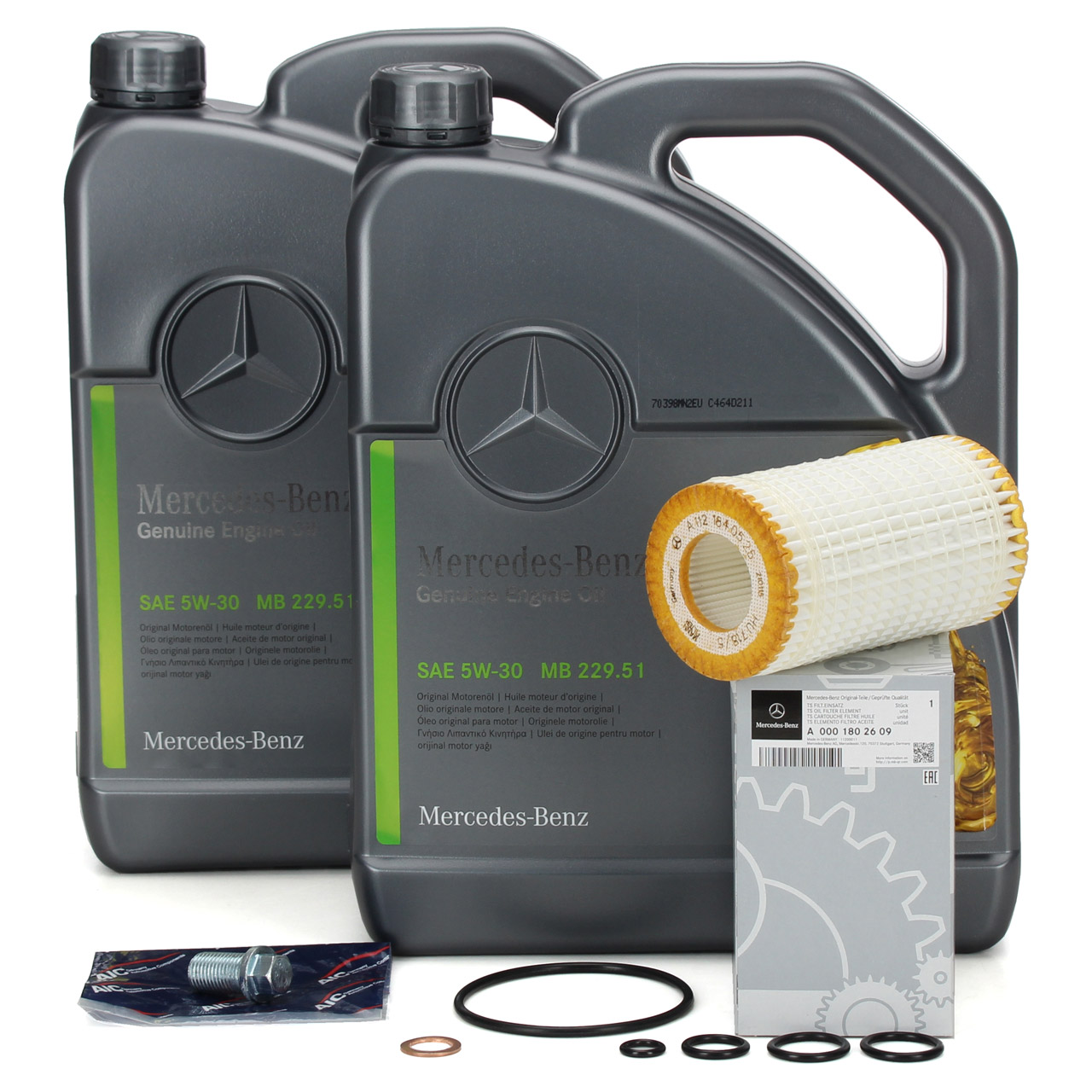 10 Liter ORIGINAL Mercedes-Benz Motoröl Öl 5W-30 MB 229.51 + Ölfilter 0001802609