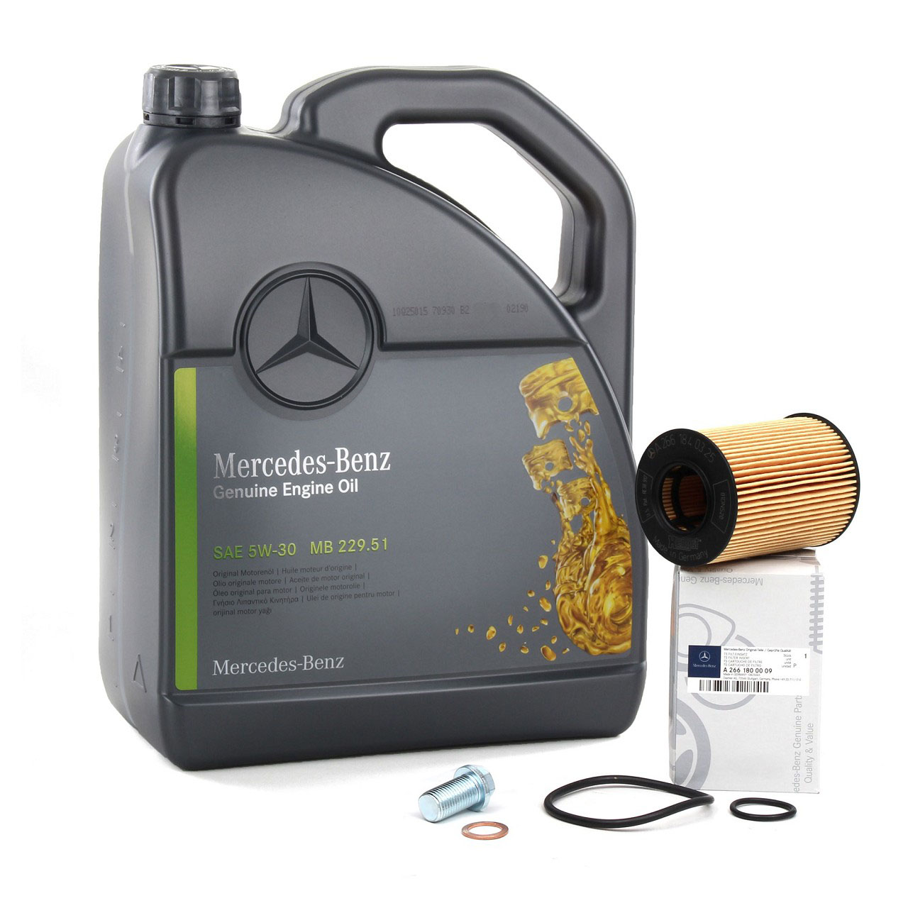 5 Liter ORIGINAL Mercedes-Benz ÖL Motoröl 5W30 MB 229.51 + Ölfilter 2661800009