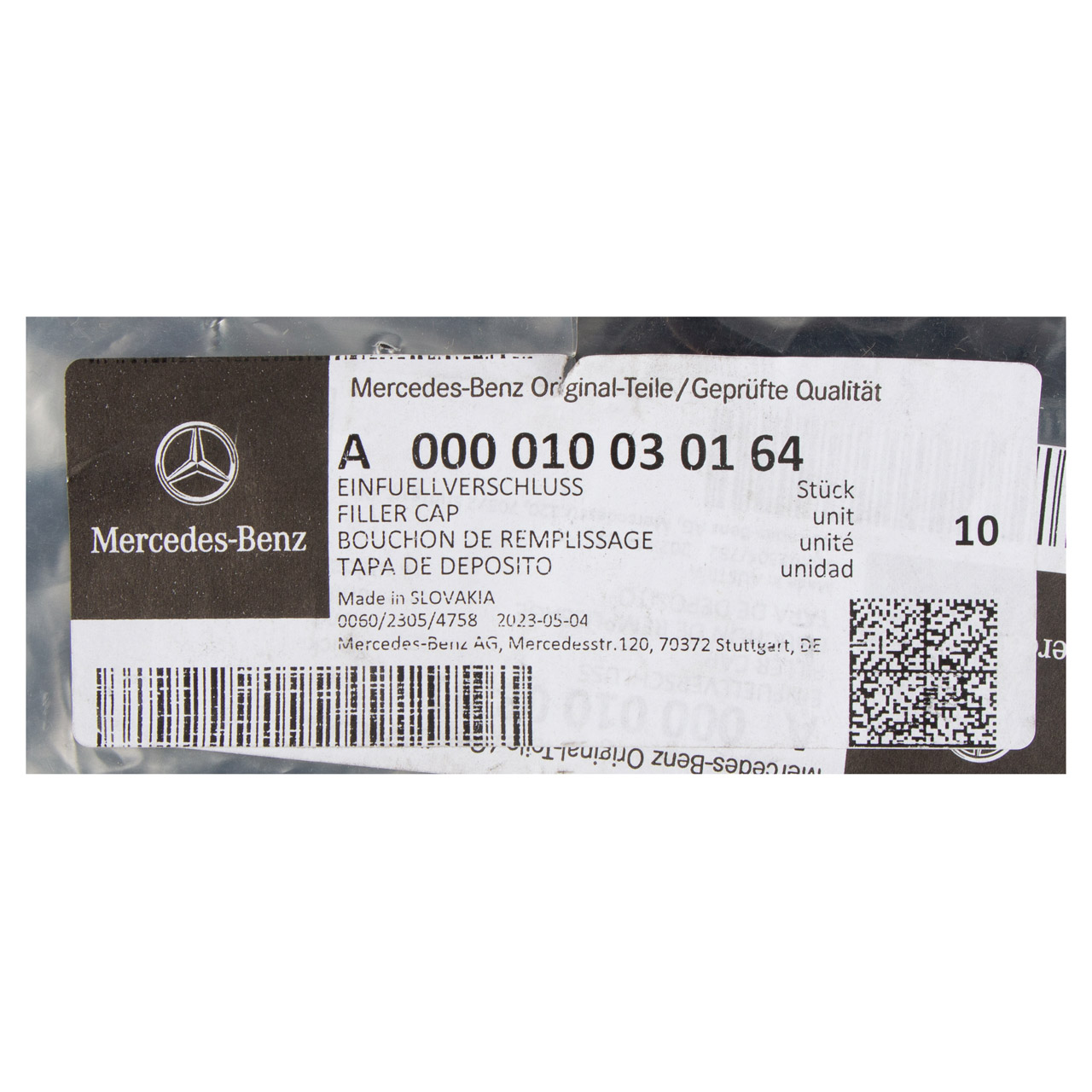 ORIGINAL Mercedes Ölverschlusskappe Öldeckel Ölkappe Ölverschluss 000010030164