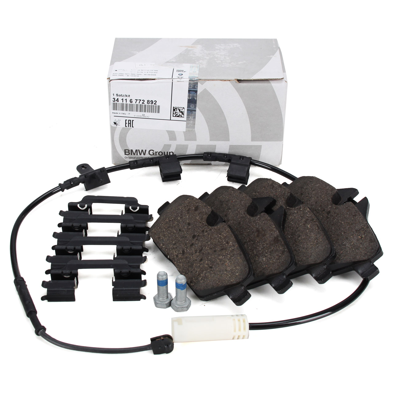 ORIGINAL MINI Bremsbeläge + Warnsensor R56 R55 R57 R58 R59 One / Cooper ab 08.2010 vorne