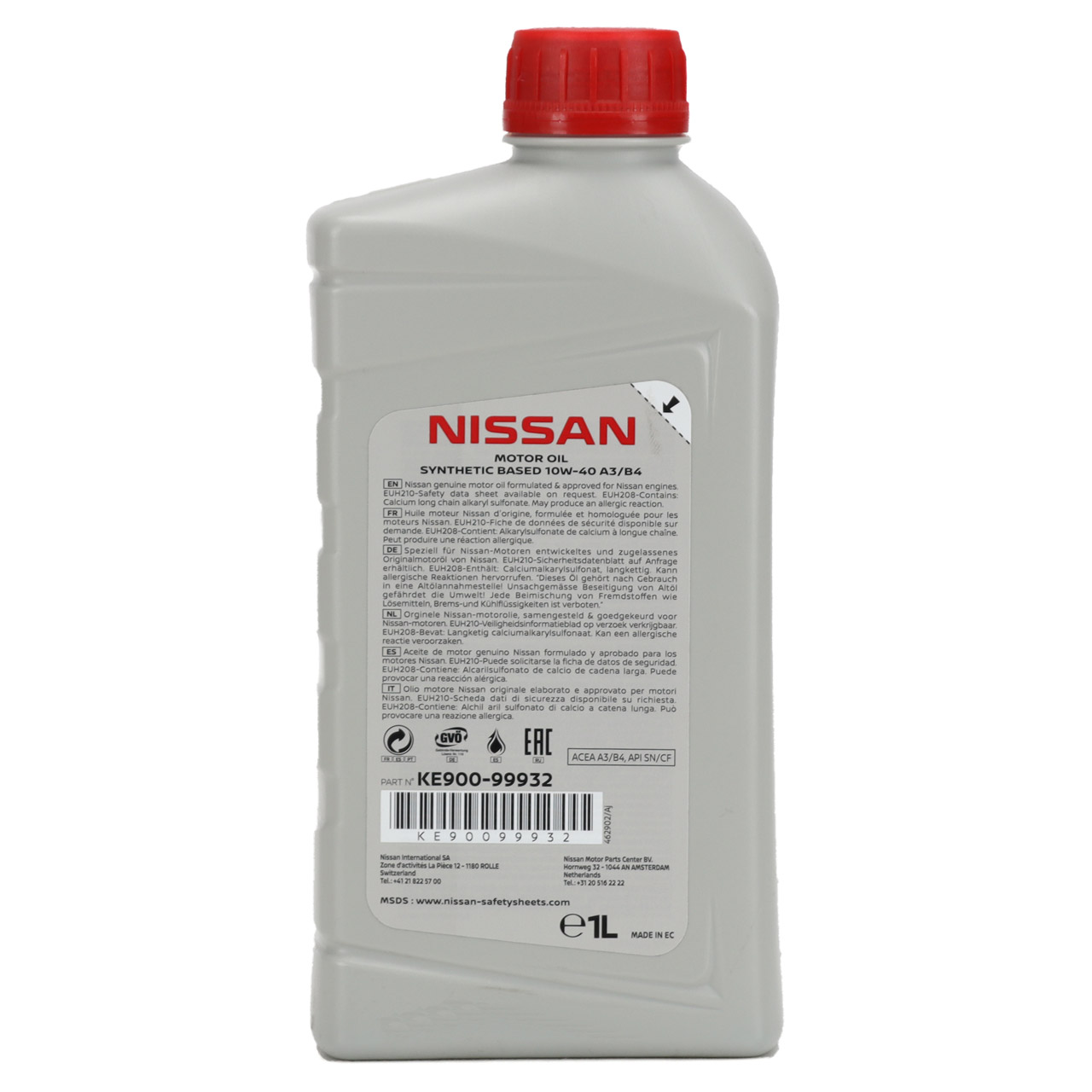 1L 1Liter ORIGINAL Nissan Motoröl Öl 10W-40 10W40 ACEA A3/B4 API SN/CF KE900-99932