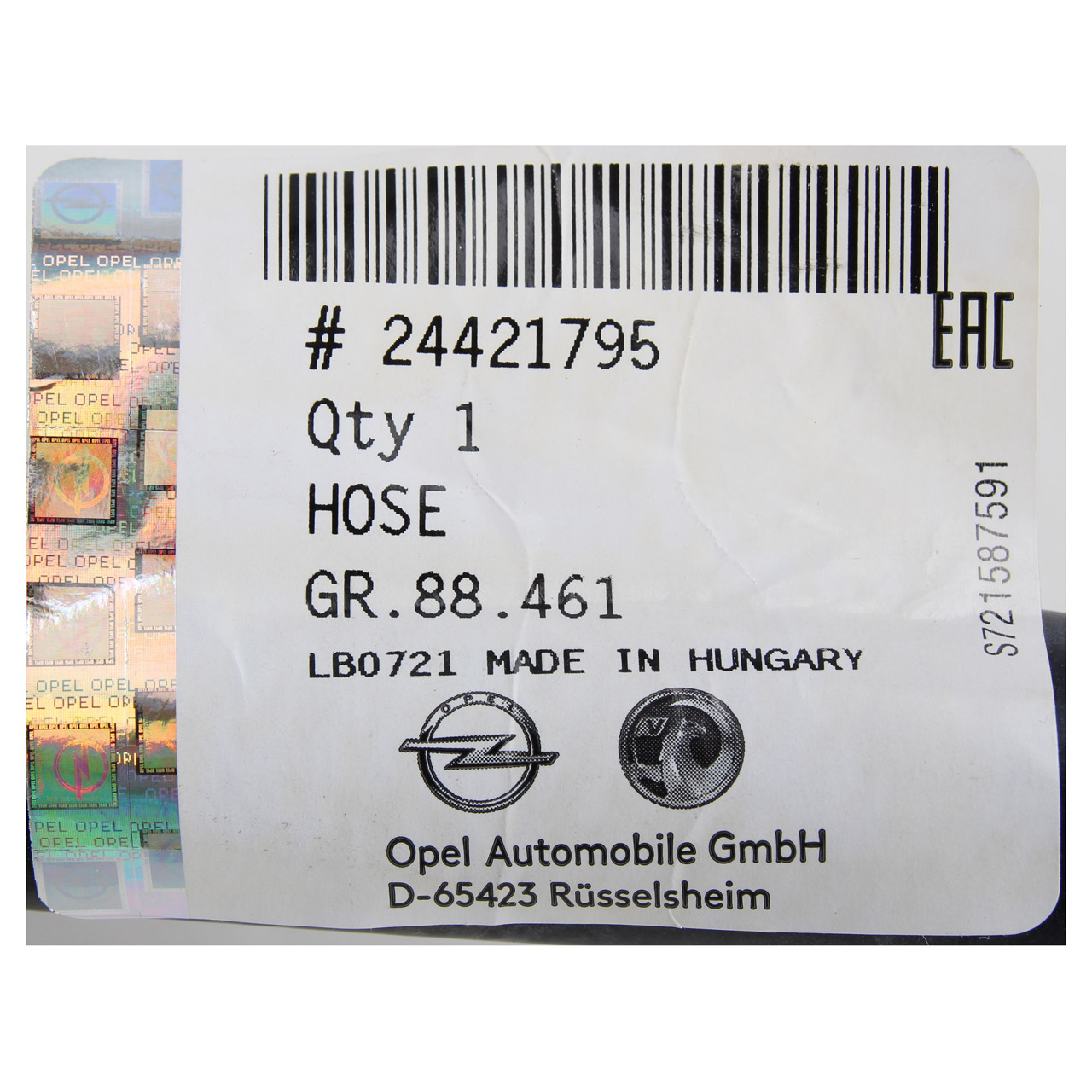 ORIGINAL Opel Heizungsschlauch Rohr Rücklauf Signum CC Vectra C 1.6 1.8 24421795