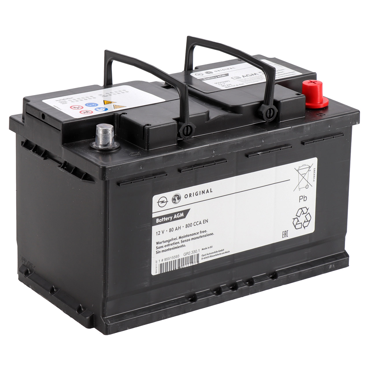 ORIGINAL OPEL Autobatterie Starterbatterie 12V 80Ah 800 CCA EN 1201091 95515593
