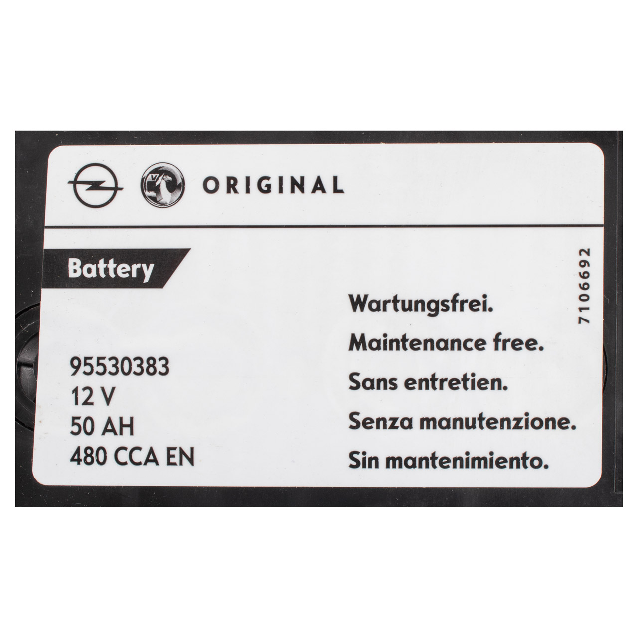 ORIGINAL GM Opel Autobatterie Starterbatterie 12V 50Ah 480 CCA EN 95530383