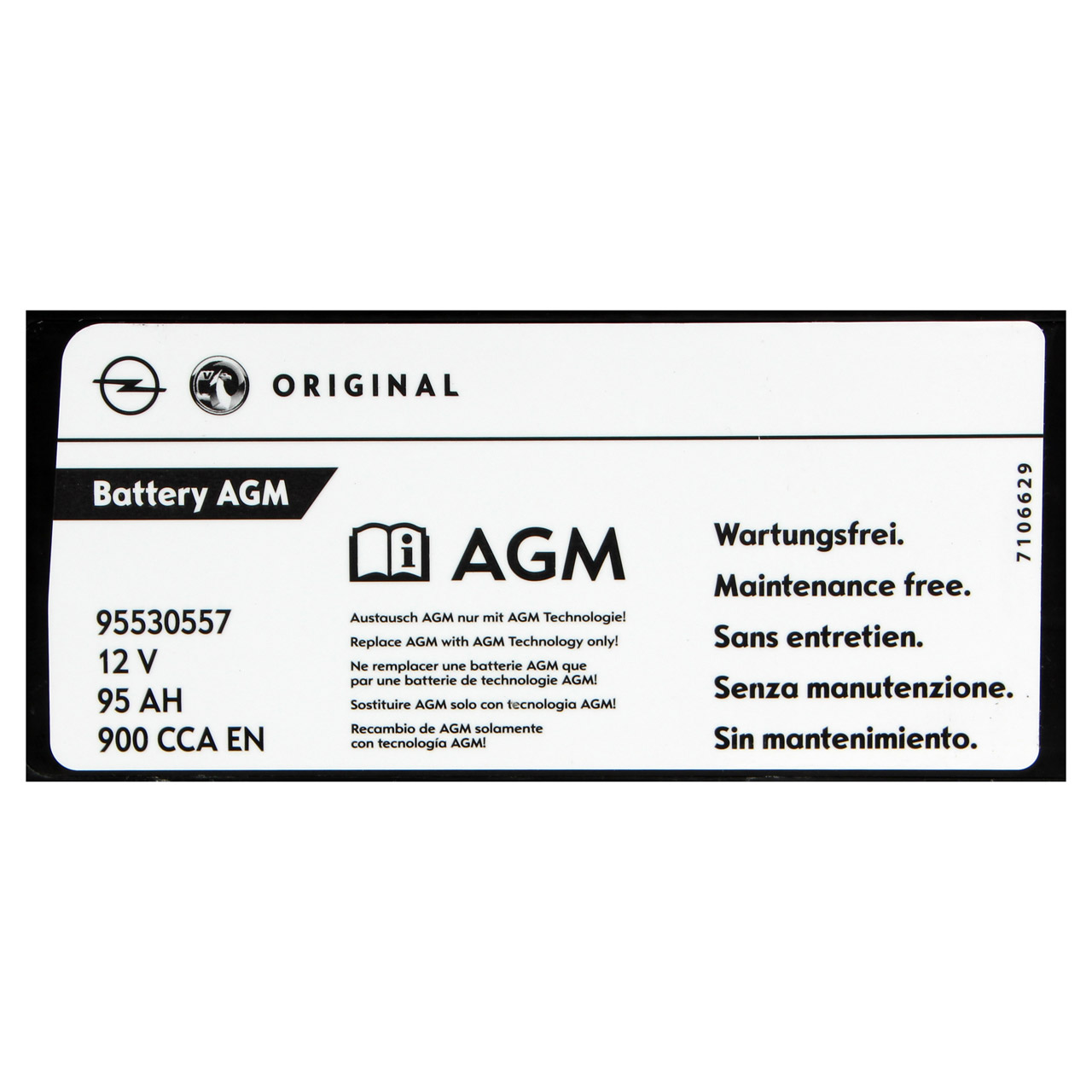 ORIGINAL GM Opel Autobatterie Starterbatterie 12V 95Ah 900 CCA EN 95530557