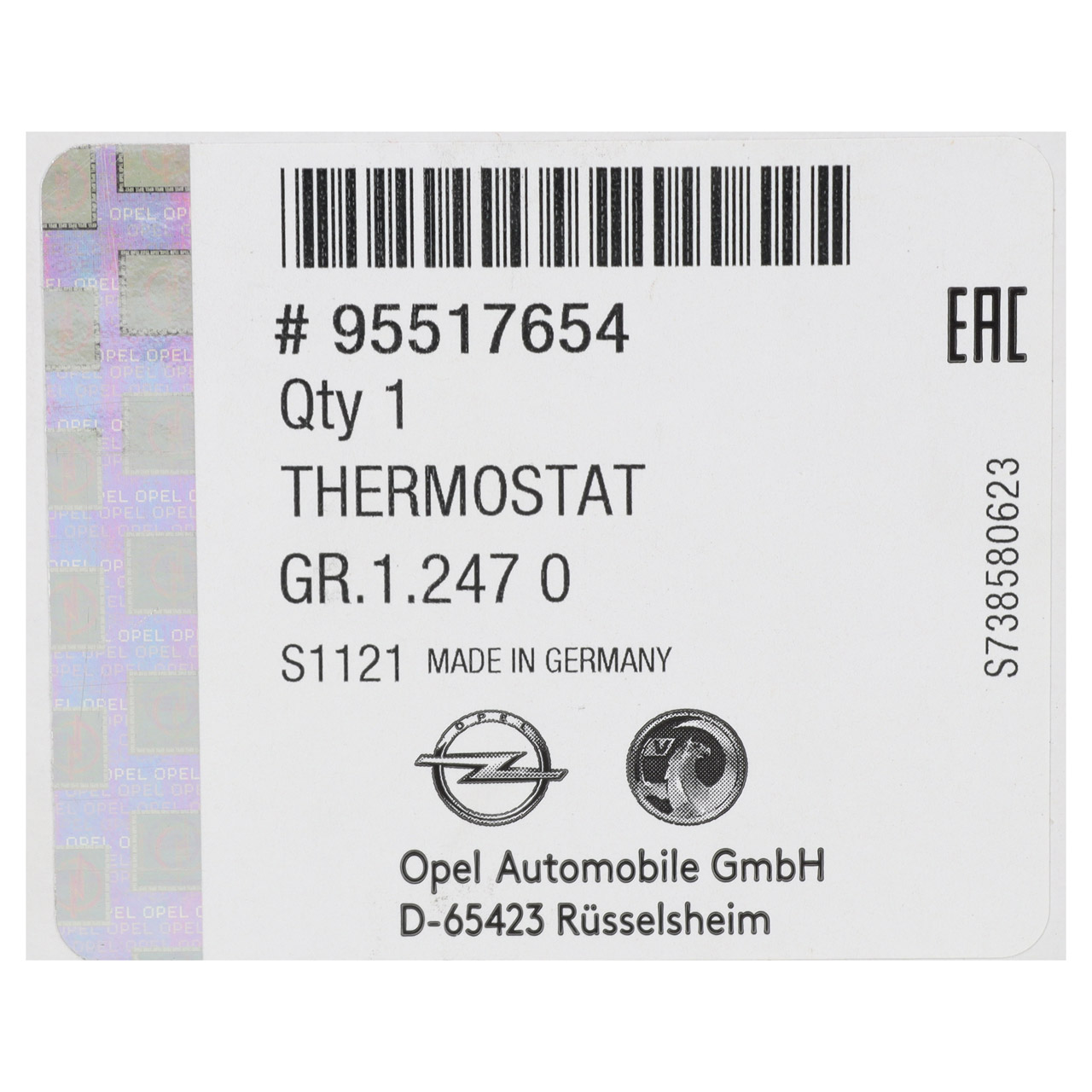 ORIGINAL GM Opel Thermostat + Gehäuse ASTRA CORSA MERIVA TIGRA 1.0-1.4 1338423