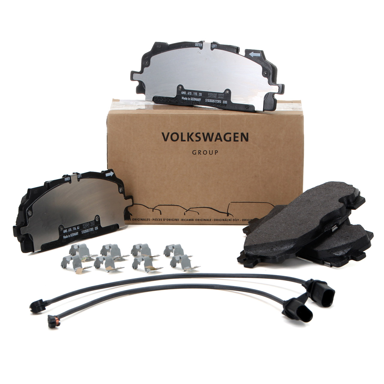 ORIGINAL AUDI VW Bremsbeläge + 2x Sensor A6 C7 A7 4K A8 E-Tron Q7 Q8 Touareg (CR7) vorne