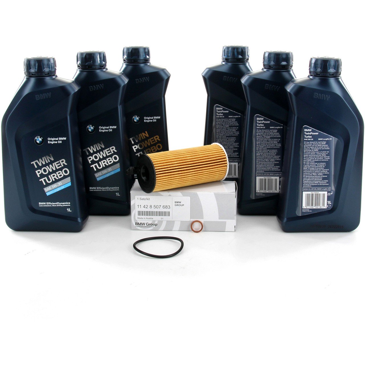 ORIGINAL BMW Motoröl Öl 5W30 LongLife-04 6 Liter + Ölfilter 11428507683