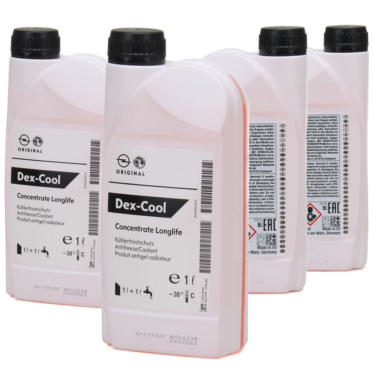 4 Liter ORIGINAL GM Opel Kühlerfrostschutz DEX-COOL Concentrate Longlife 1940663
