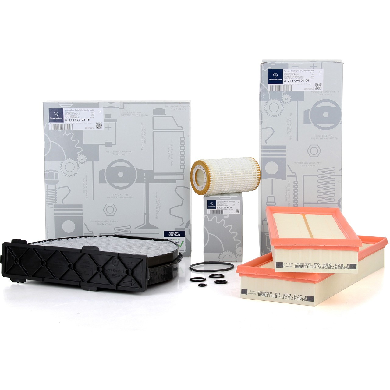 Knecht Filterpaket W205 W213 Inspektionspaket Filter-Set Für Mercedes C/E-Klasse W205 W206 W213 - Luftfilter, Ölfilter, Innenraumfilter Mercedes Filterpaket