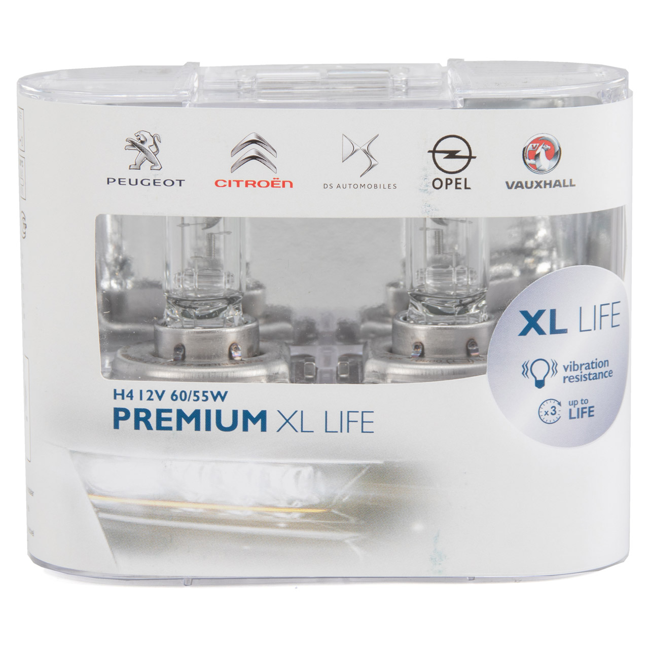 ORIGINAL PSA Glühbirne Premium XL Life H4 12V 60/55W P43t (2 Stück) 1622827080