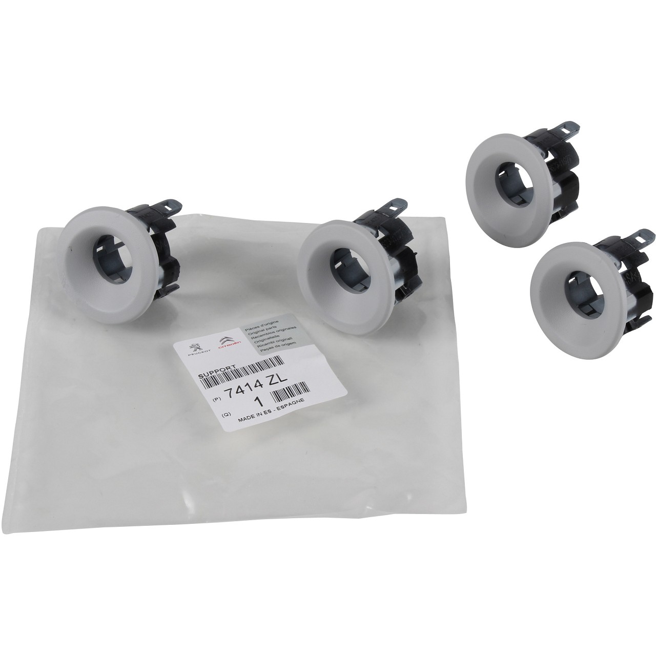 4x ORIGINAL PSA mounting bracket parking sensor BERLINGO PARTNER rear 7414.ZL