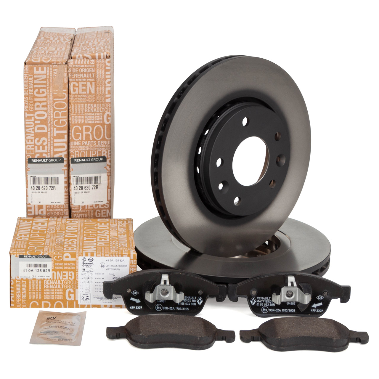 ORIGINAL Renault brake discs + brake pads Arkana 1 (LCM_, LDN_) 1.3 TCe HYB01 front