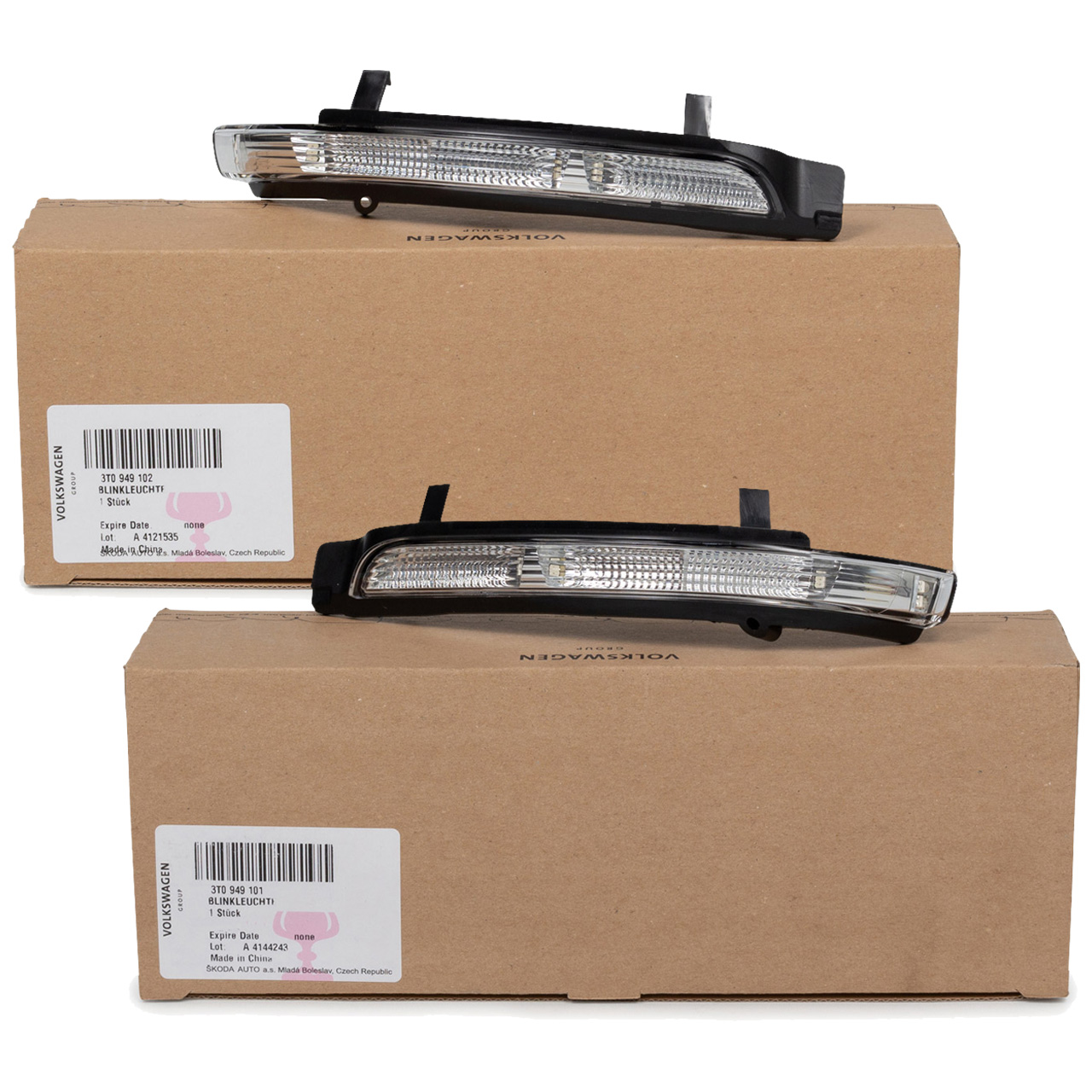 2x ORIGINAL Skoda indicator light exterior mirror Octavia 2 from 01.2009 Superb 2 left + right