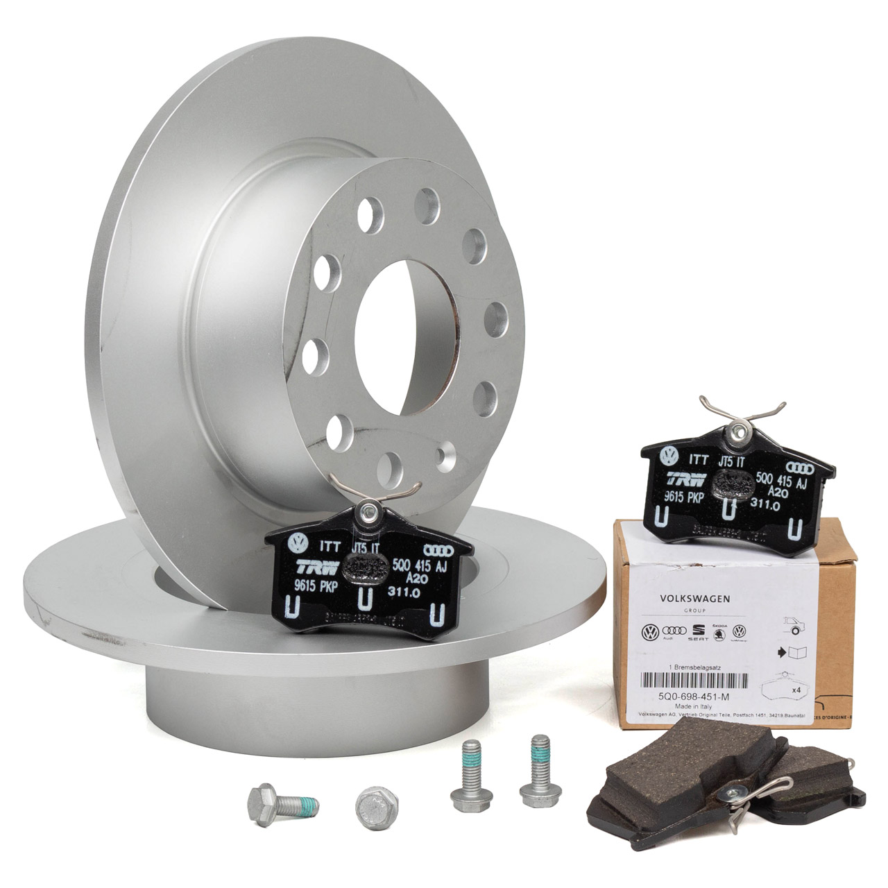 ORIGINAL SKODA Bremsscheiben + Bremsbeläge Octavia 4 1.5 TSI 1.6 TDI PR-1KD hinten