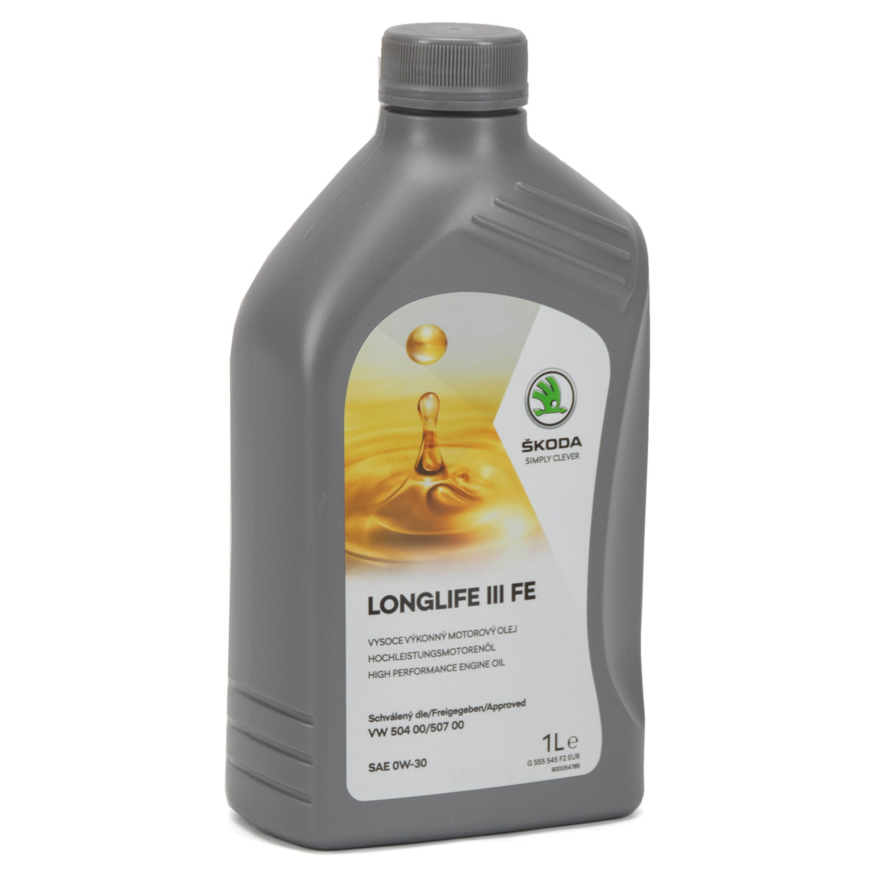 6 Liter ORIGINAL SKODA Motoröl Öl 0W30 LONGLIFE III FE 504.00 507.00 GS55545F2