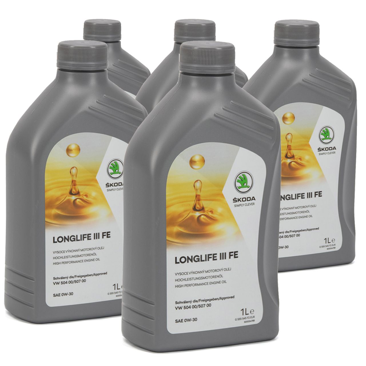 5 Liter ORIGINAL SKODA Motoröl Öl 0W30 LONGLIFE III FE 504.00 507.00 GS55545F2