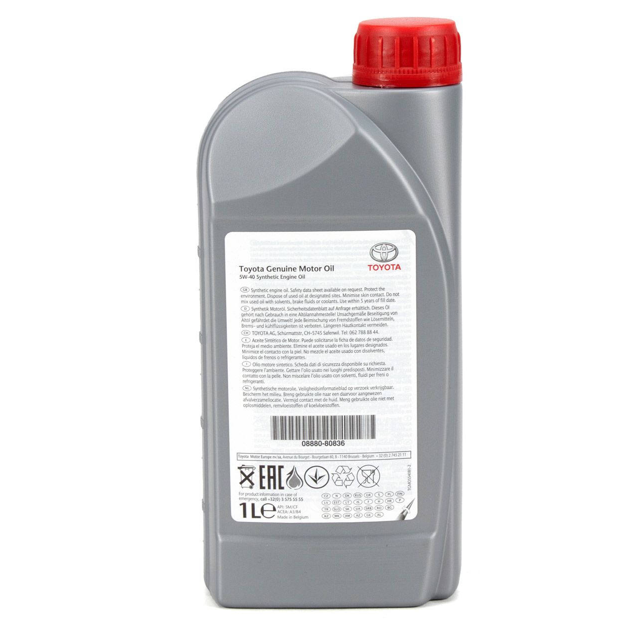 1L 1 Liter ORIGINAL Toyota Motoröl Öl SYNTHETIC 5W-40 API SM / CF 08880-80836