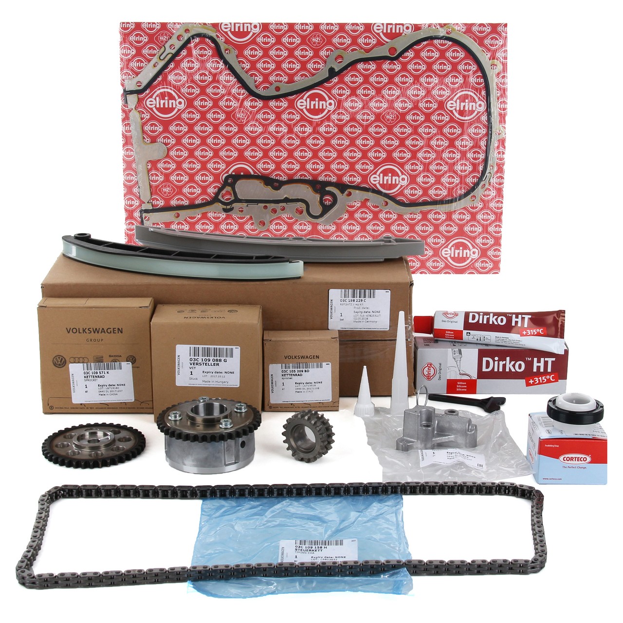 ORIGINAL VW timing chain set GOLF 5 6 JETTA SCIROCCO TIGUAN 5N 1.4 TSI 122 hp