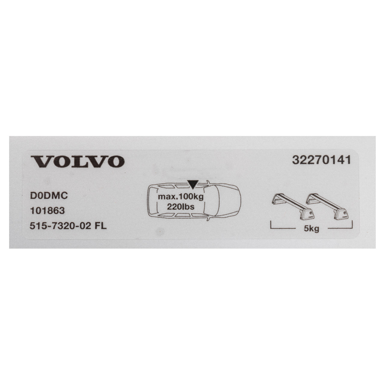 ORIGINAL Volvo Dachträger Grundträger Lastenträger XC90 2 mit Dachreling 32270141