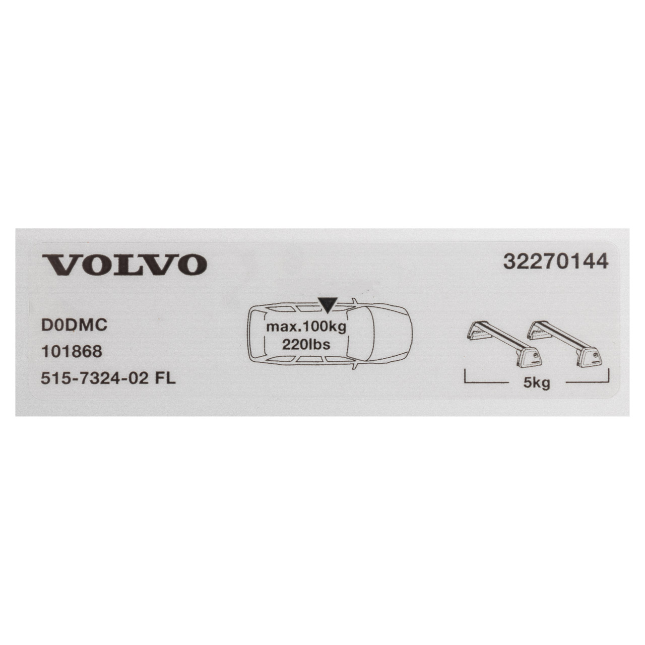 ORIGINAL Volvo Dachträger Grundträger Lastenträger XC60 mit Dachreling 32270144