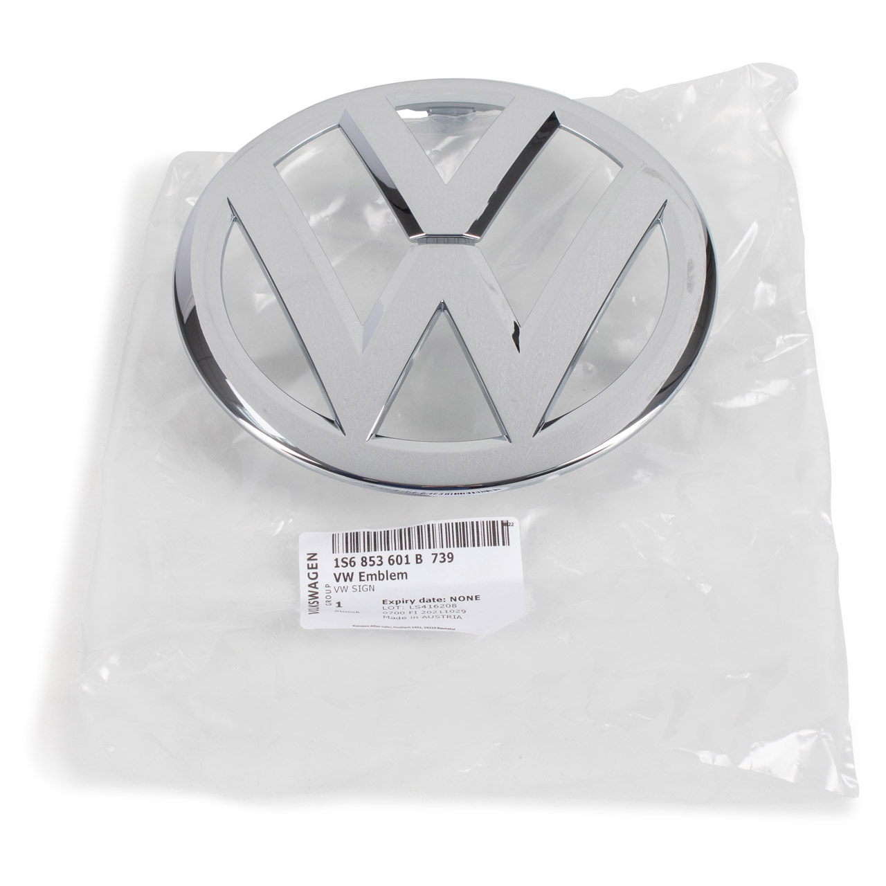 ORIGINAL VW Emblem Logo Motorhaube Chrom UP bis 2016 1S6853601B 739