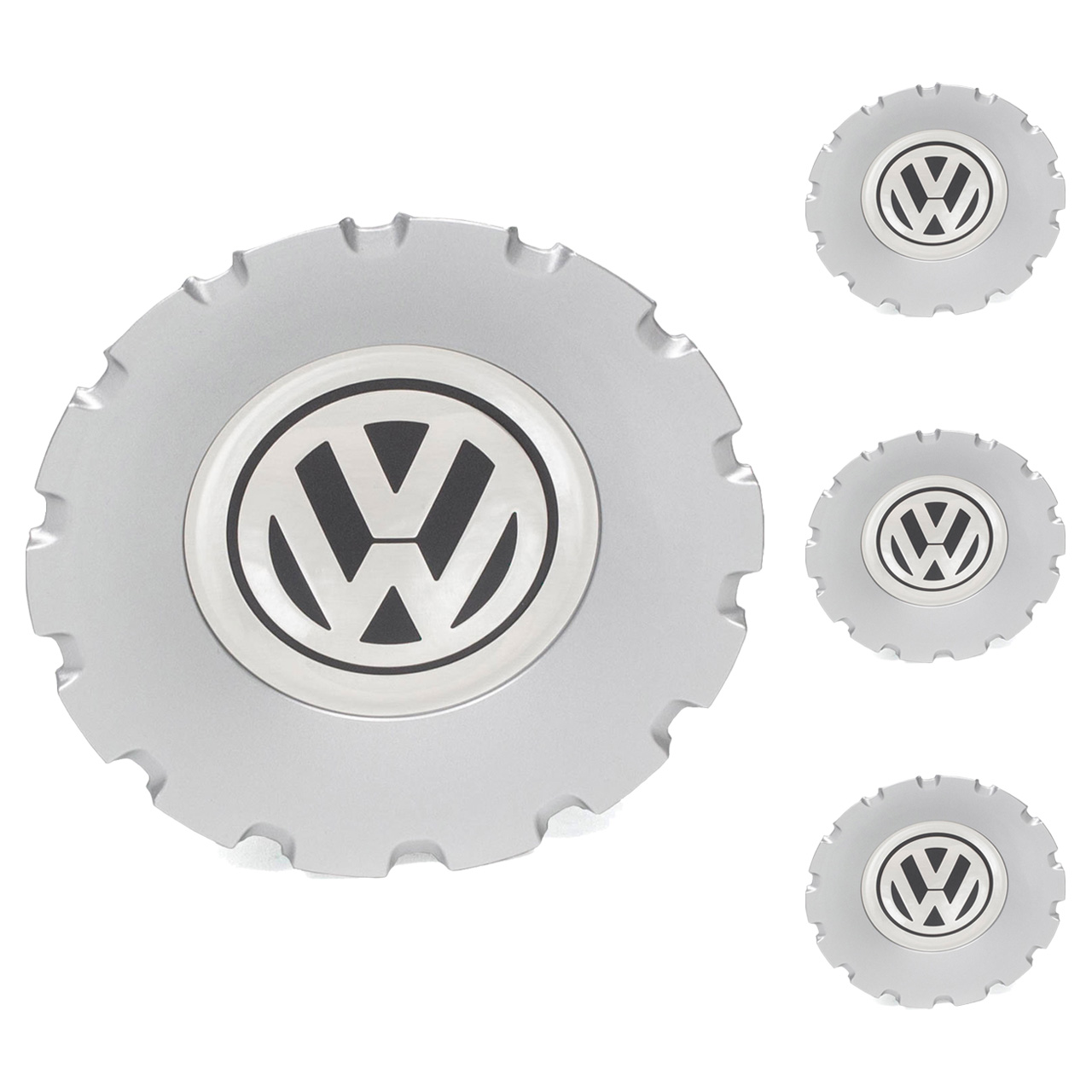 4x ORIGINAL VW Nabendeckel Felgendeckel 17 Zoll Silber Passat B6 3C0601149A TJY