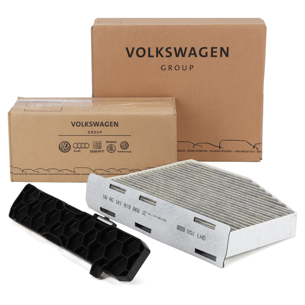 ORIGINAL VW Geruchs- und Allergen Innenraumfilter + Abdeckung Golf 5 6 Passat B6 B7 A3 8P