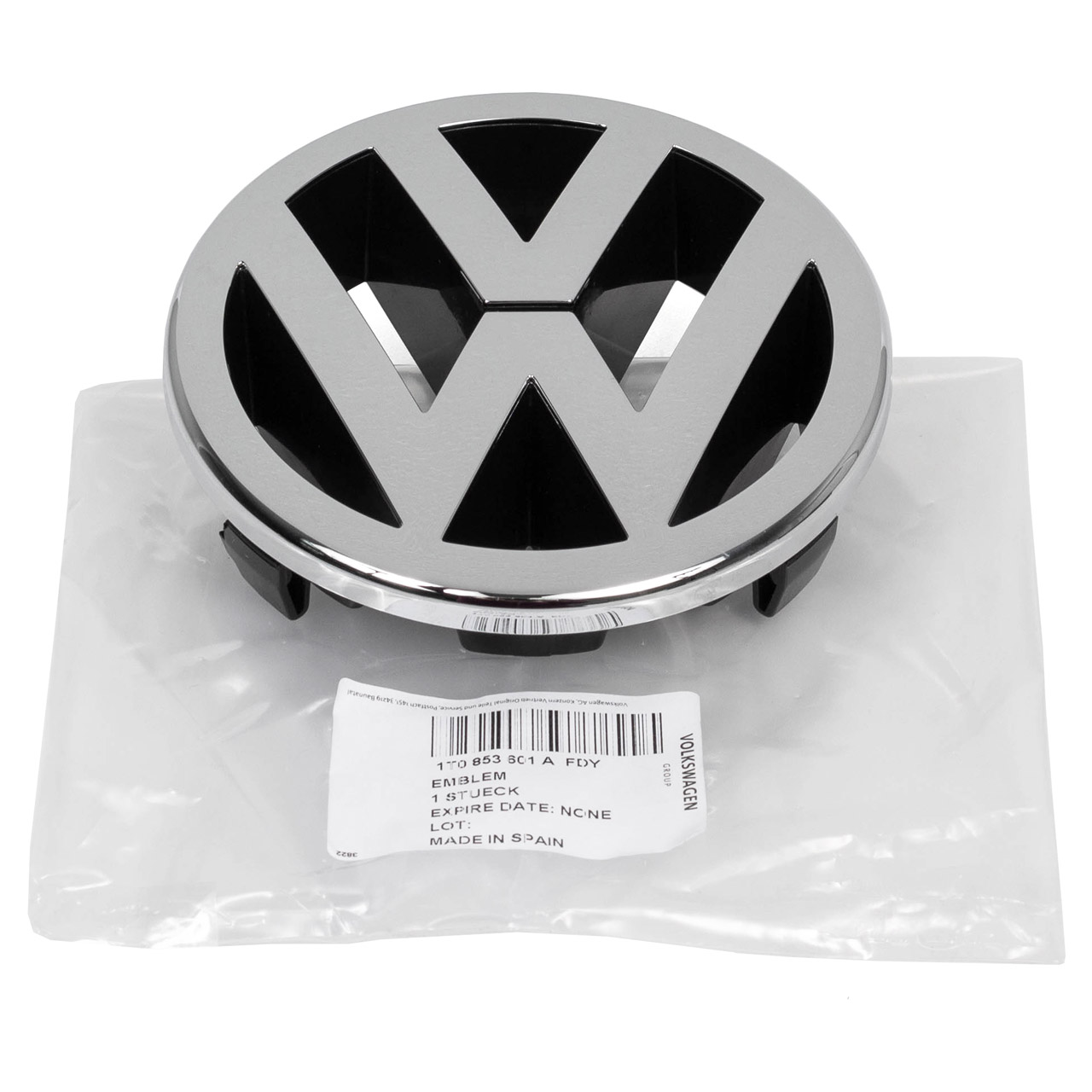 ORIGINAL VW Emblem Kühlergrill Chrom Golf 5 Caddy 3 Touran Polo 9N Jetta 3 1T0853601A FDY