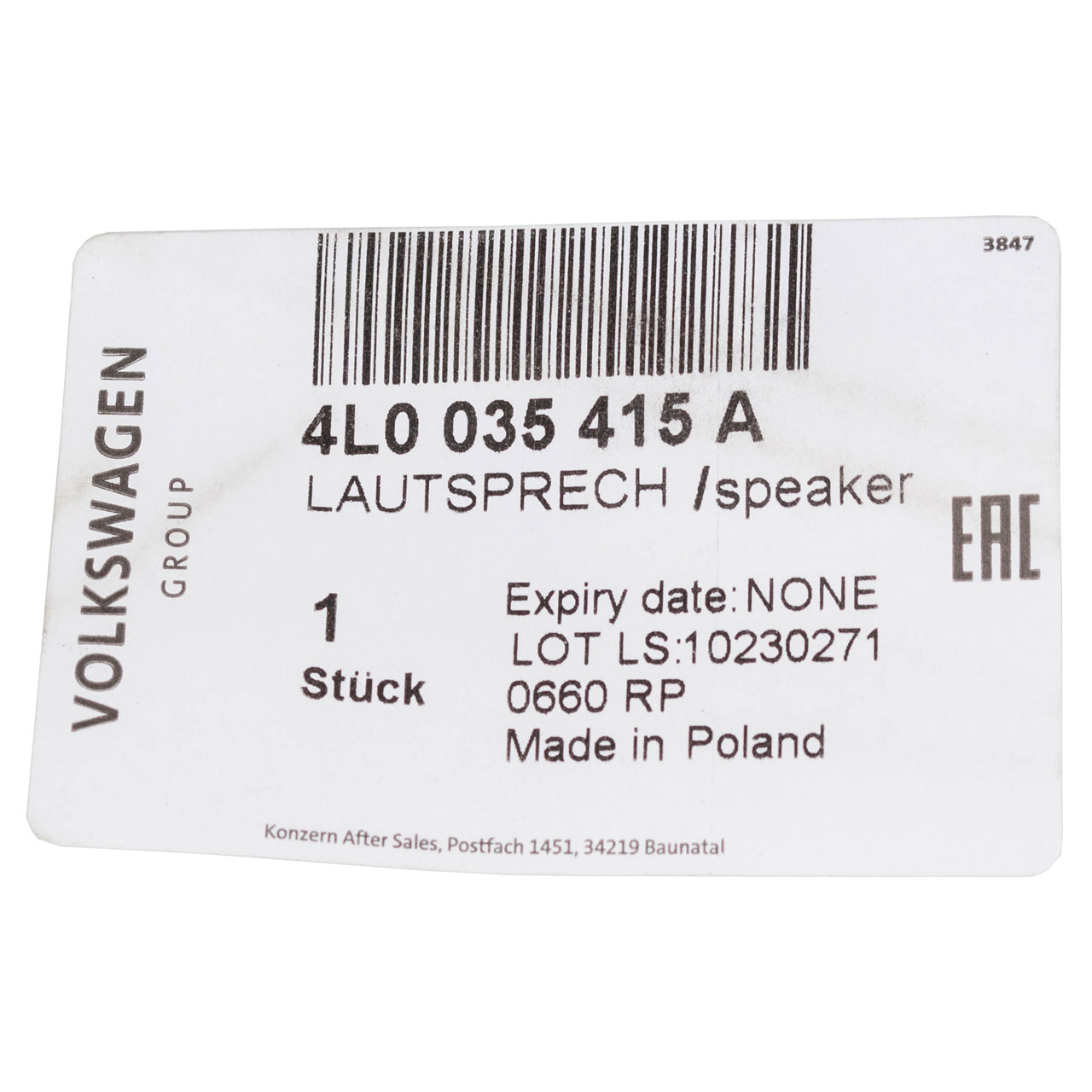 ORIGINAL Audi Lautsprecher Tieftonlautsprecher Mitteltöner Tür Q7 4LB 4L0035415A