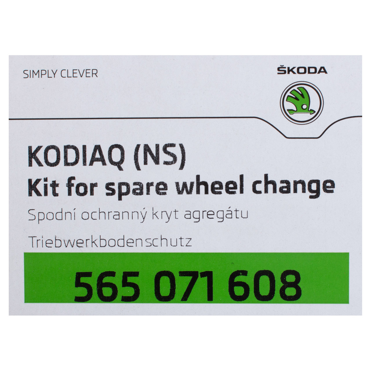 ORIGINAL Skoda Unterfahrschutz Unterbodenschutz Motor Benziner Kodiaq 565071608