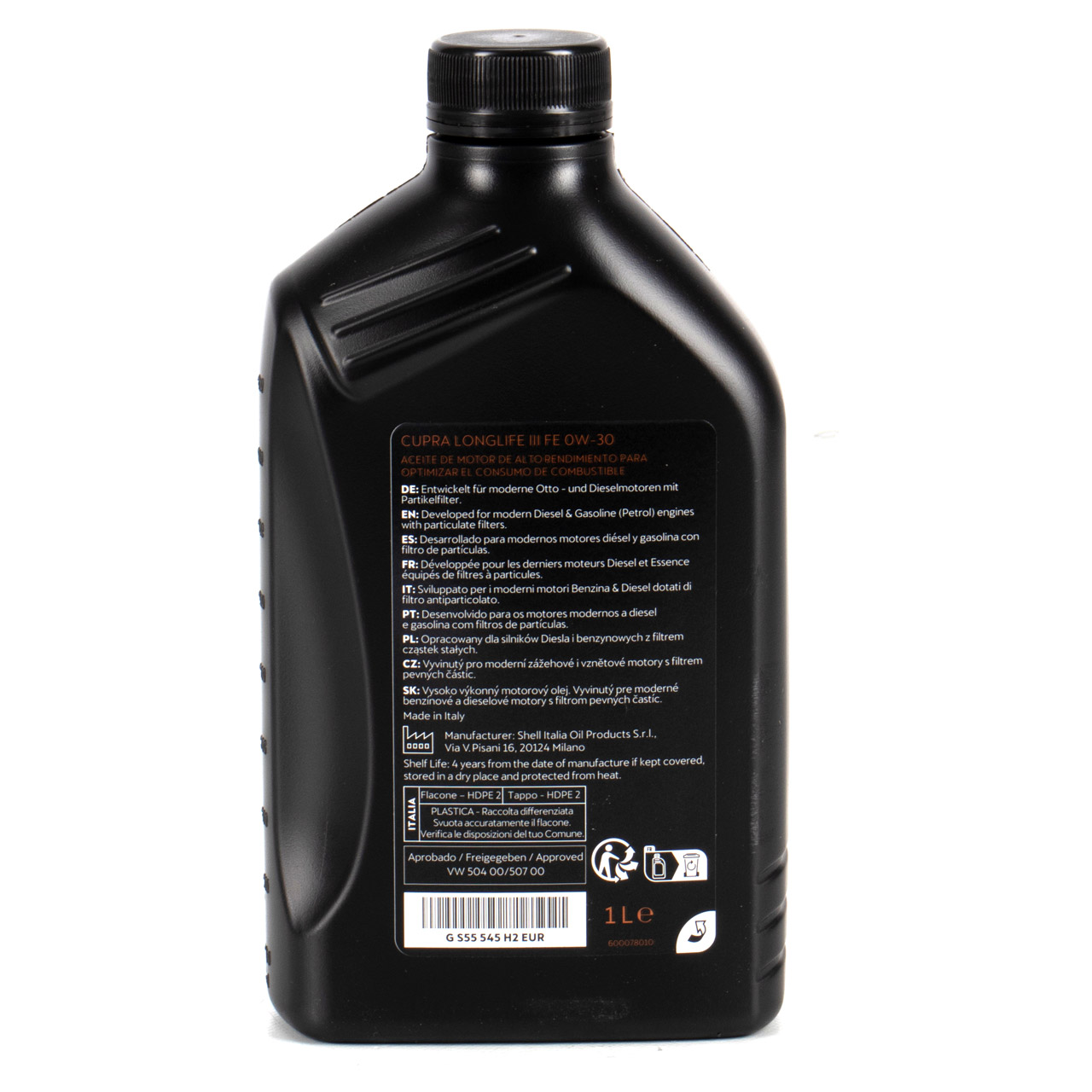 1L 1 Liter ORIGINAL CUPRA Motoröl Öl Longlife 3 III SAE 0W-30 504.00 507.00 GS55545H2