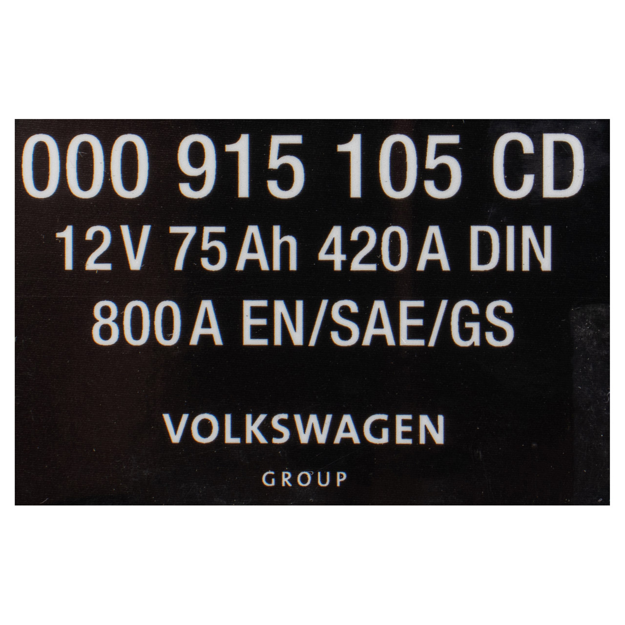 ORIGINAL VW AUDI Varta AGM Batterie 12V 75Ah 420A 800A 000915105CD