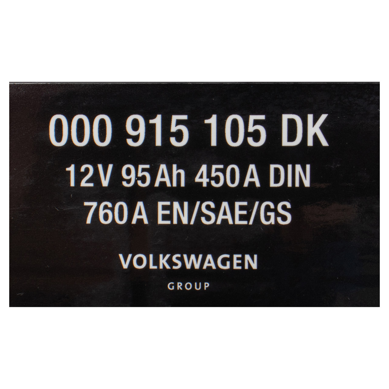 ORIGINAL VW Autobatterie Batterie Starterbatterie 12V 95Ah 450/760A 000915105DK