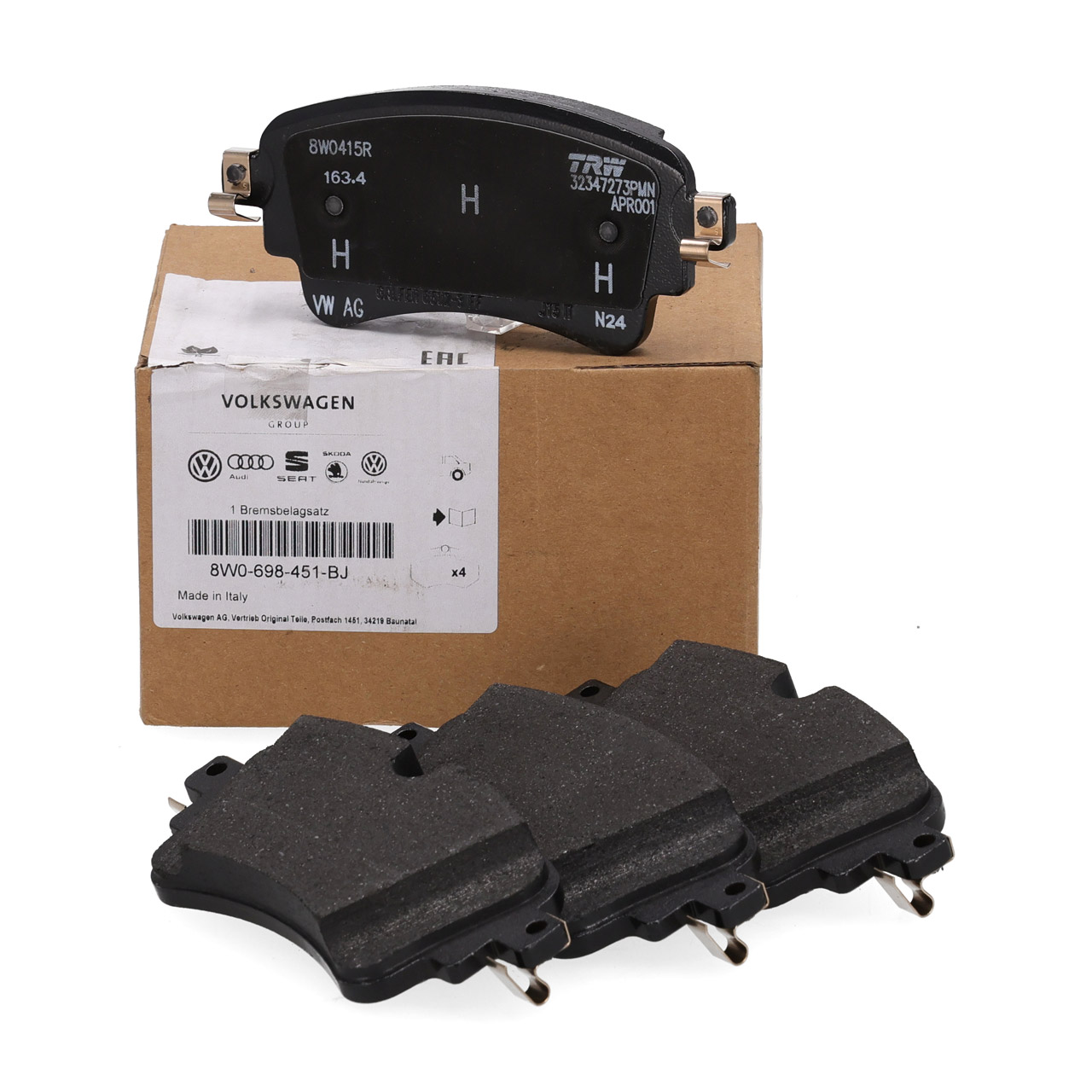 ORIGINAL Audi brake pads A4 (B9) A5 (F5) A6 (C8) Q5 FY Q7 4M rear 8W0698451Q