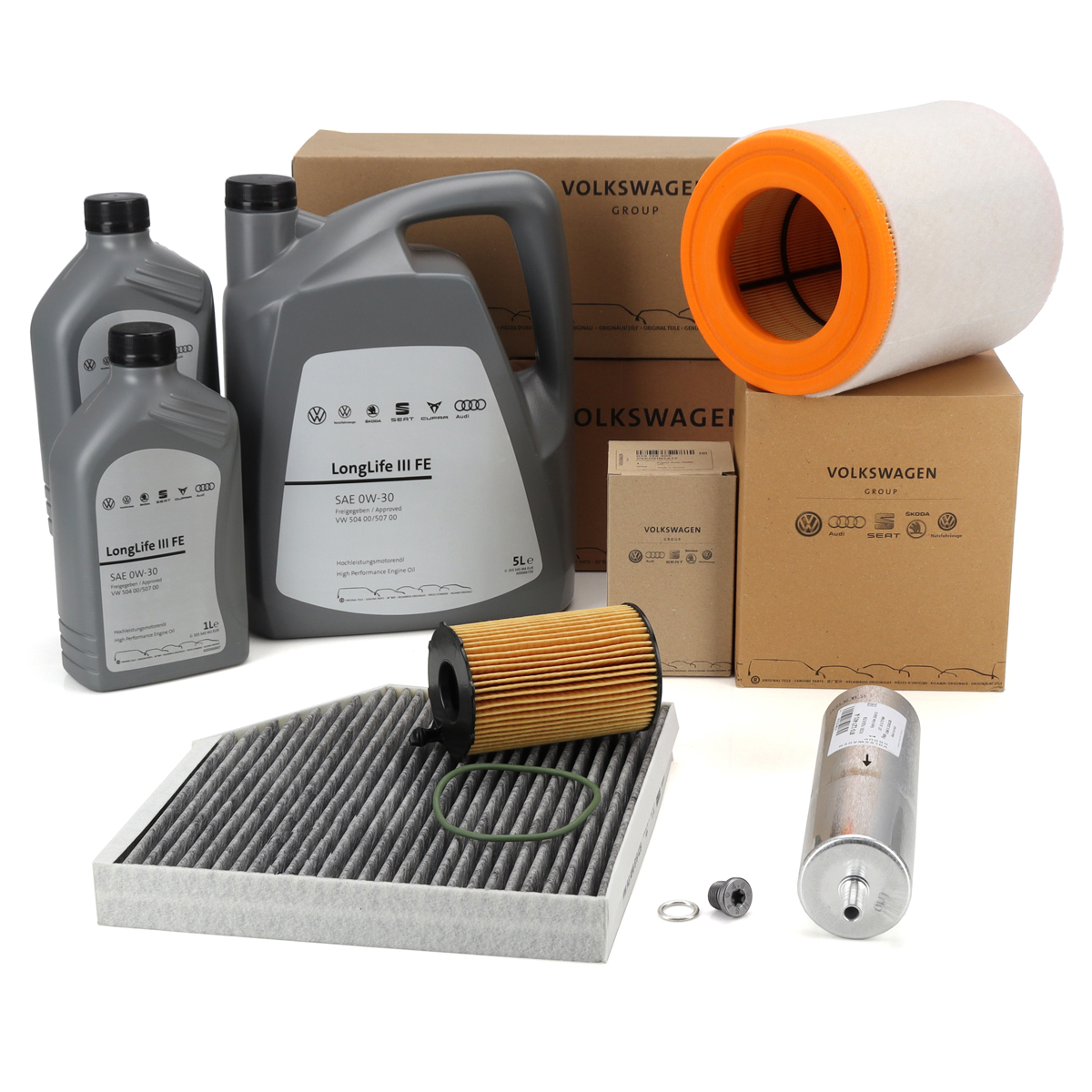 ORIGINAL AUDI Filterset Filterpaket 4-tlg + 7L 0W30 Motor&ouml;l A6 C7 A7 4G 3.0 TDI 204-320 PS